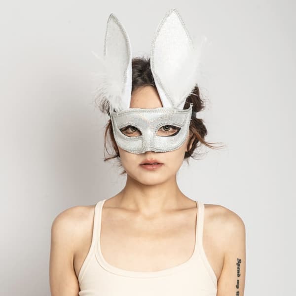 Venetiansk Mask Plast Ögonmask VIT White