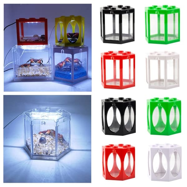 Betta Fisk Tank Byggeklods Akvarium HVID RECTANGLE white rectangle-rectangle