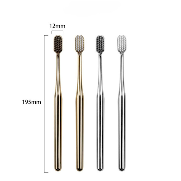Mjuk tandborste Vuxen tandborste GULD VIT BORST VIT gold white bristles-white bristles