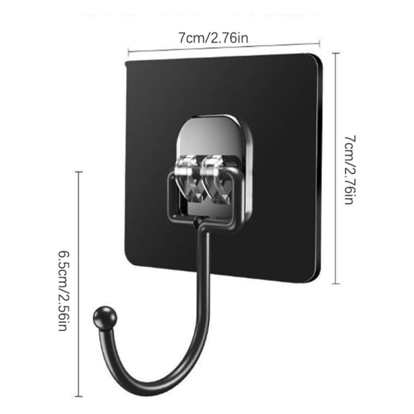 20 st Command Hook Klädkrokar Kökskrokar Black 20 Pcs-20 Pcs