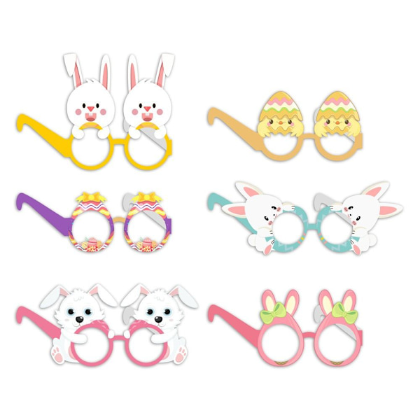 6 stk/sett påskebriller Cosplay Bunny-briller A A A