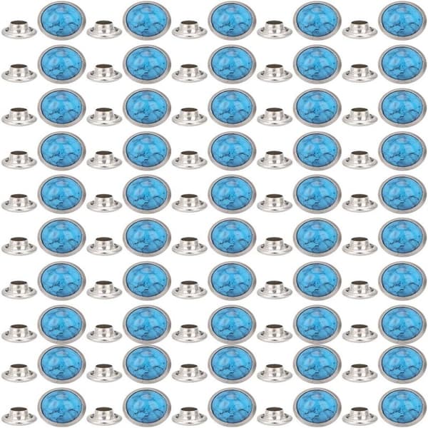 Blå Turkis Hurtignitter Studs Læder Tilbehør