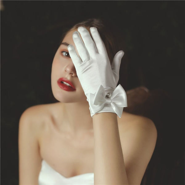 Bridal Wedding Gloves Naisten Opera Gloves MUSTA Black