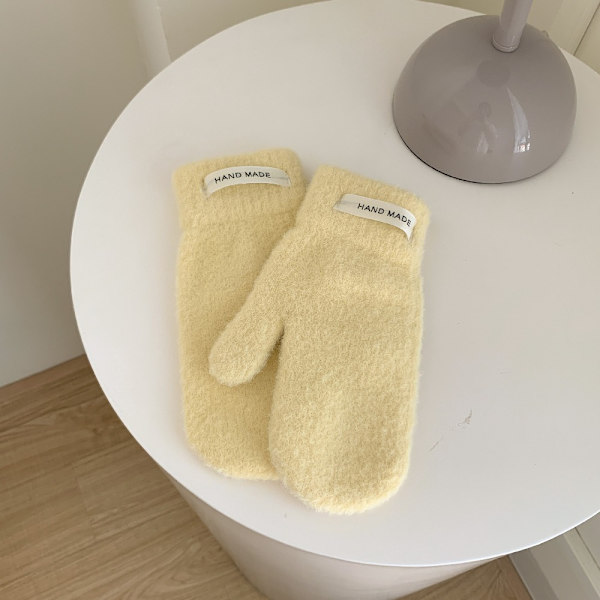 Rukkaset Fur Gloves Fingerless Gloves KELTAINEN yellow