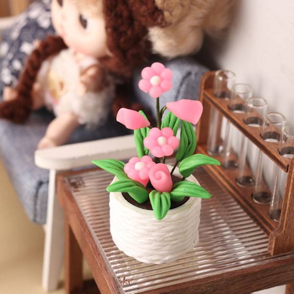 Mini potteplanter Bonsai modell RØD red