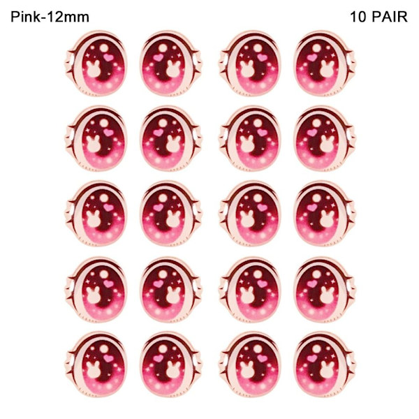 Cartoon Eyes Stickers Anime figur dukke ROSA-12MM ROSA-12MM Pink-12mm