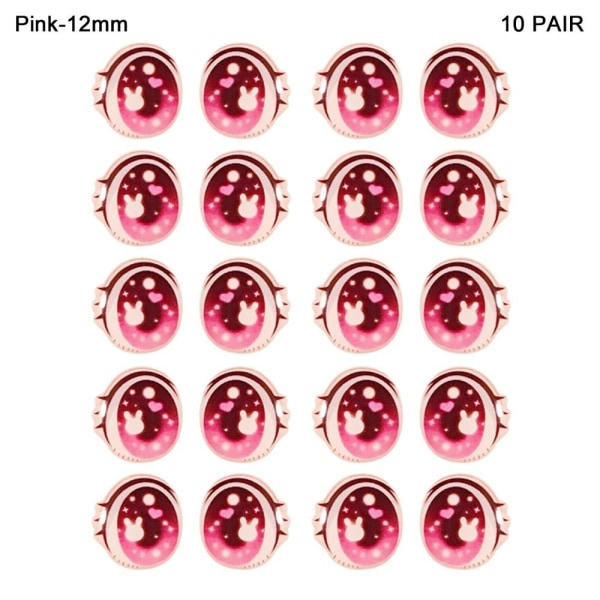 Cartoon Eyes Stickers Anime Figurine Doll PINK-12MM PINK-12MM Pink-12mm