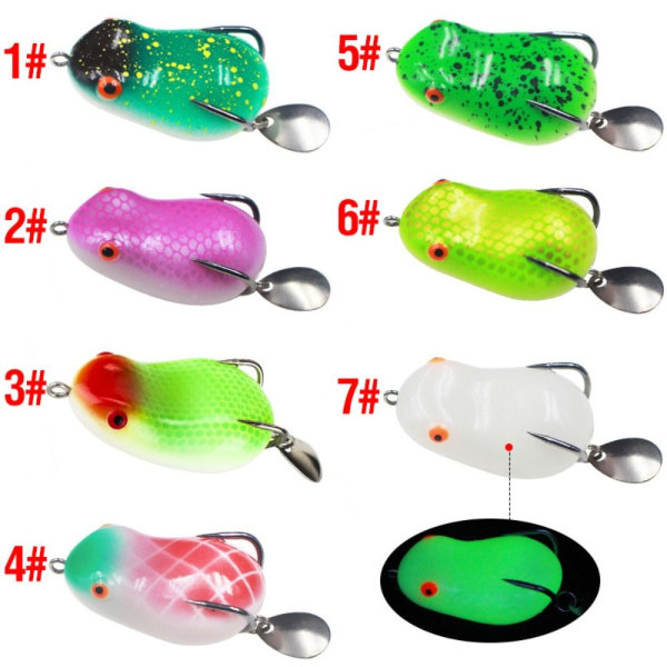 Fiskefrosk Lure Gummifrosk RØD&GRØNN 12G 12G red&green 12g-12g