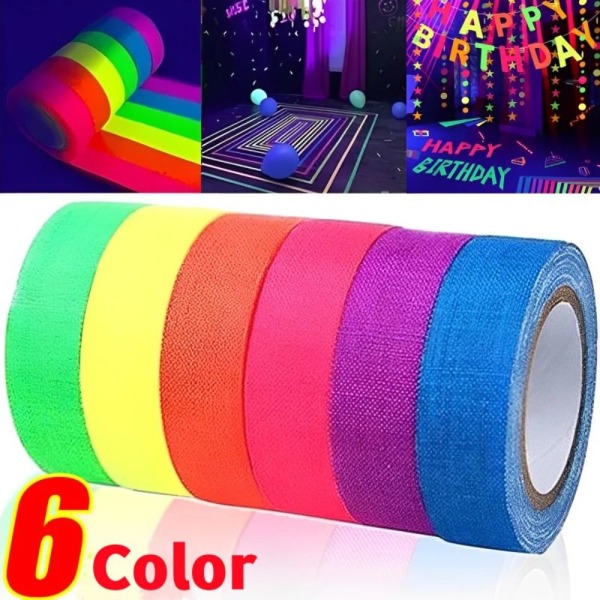 Neon Gaffer Cloth Tape UV Reactive Tape GUL yellow