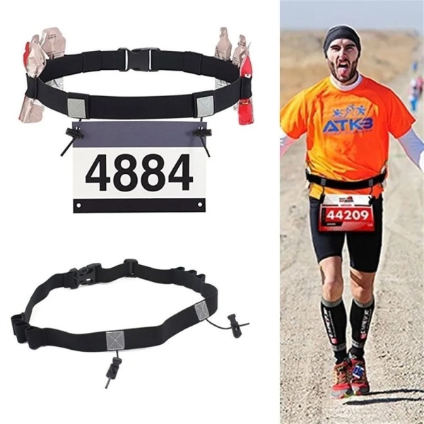 Marathon Race Number Belte Konkurransenummer Belte SVART Black