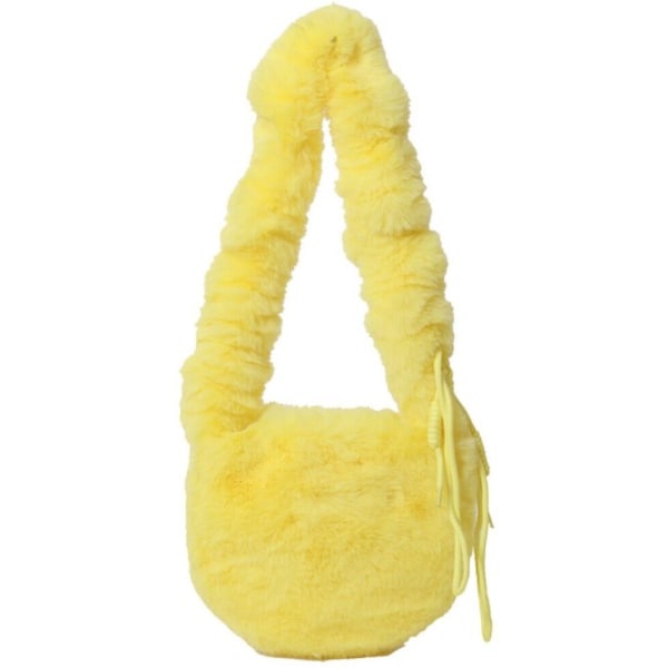 Kvinner Furry Crossbody Bag Y2K Furry Satchel Bag GUL yellow