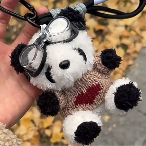 Panda Doll Nøgleringe Panda Pilot Pendant C C C