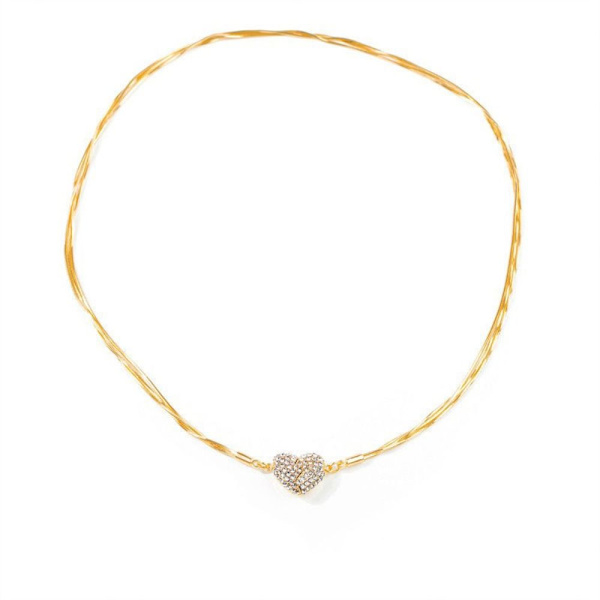 Magnet Par Halskæde Hjerte Vedhæng Chokers GULD 40CM Gold 40cm