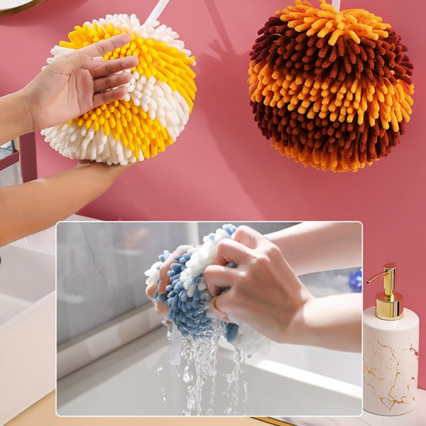 Chenille Handboll Hängande Handduk GUL yellow