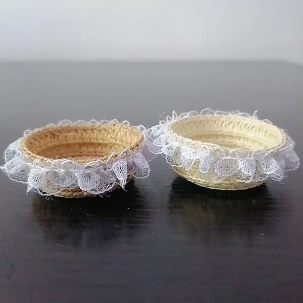 Mini Korgfläta Dockskåpskorg BEIGE Beige
