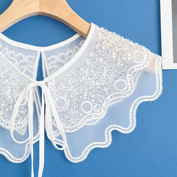 Falsk krage Dingzhu sjalkrage HVIT White