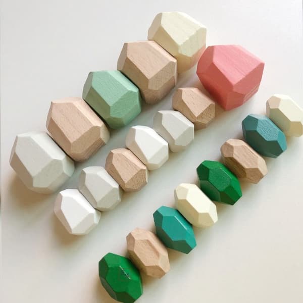 Regnbue træsten stableblokke A-10PCS A-10PCS A-10pcs