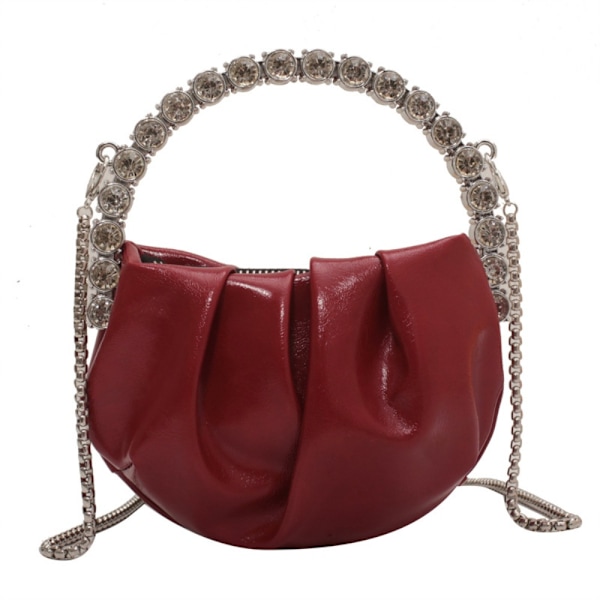 PU Läder Handväska Mini Crossbody Väska RÖD Red