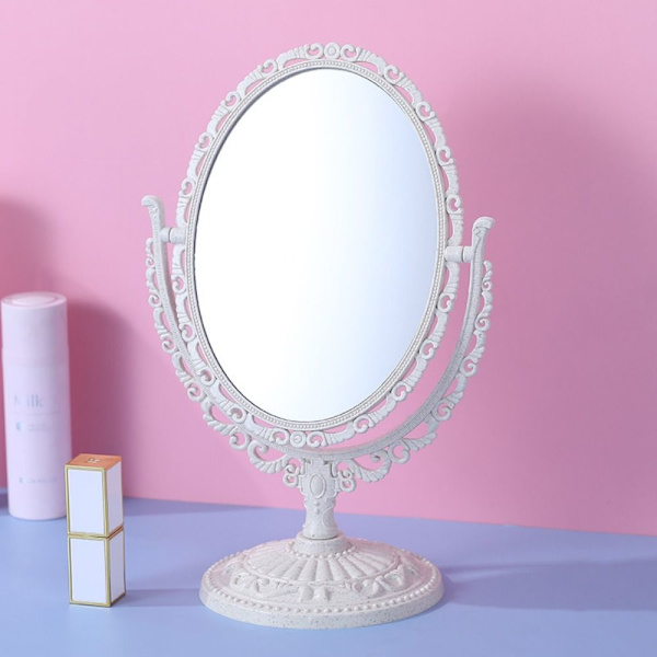 Desktop Makeup Mirror Nordic Style Mirror BEIGE OVAL OVAL Beige Oval-Oval