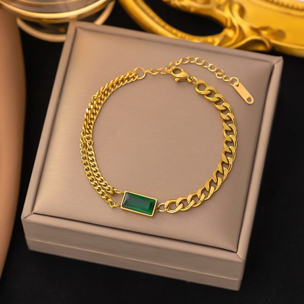 Hjärtformat armband Snake Chain Bangle 1 1 1