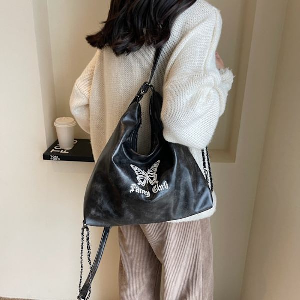 Vintage PU-reppu multi reppu MUSTA Black