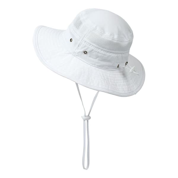 Solhatt for barn, bøttehatt HVIT White
