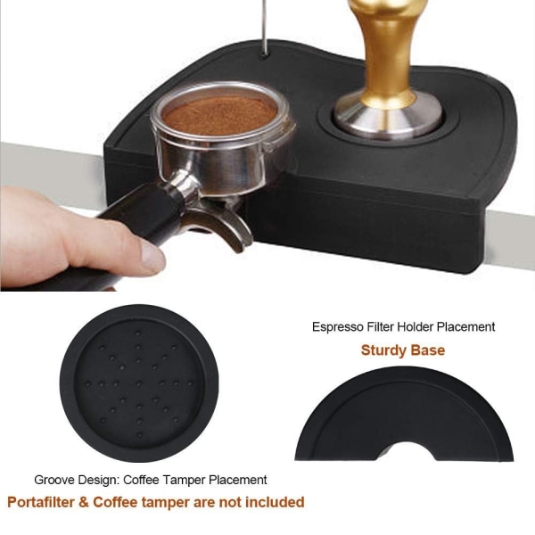 Espresso Tamper Mat Kaffe Tamper Mat SVART S black S