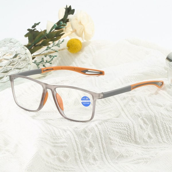 Anti-blått ljus Läsglasögon Fyrkantiga glasögon TRANSPARENT transparent Strength 250