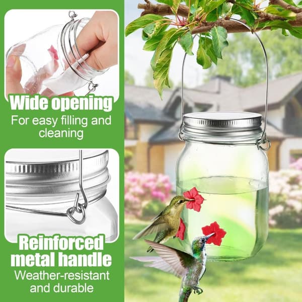 Kolibri Foderautomat Mason Jar Glas Kolibri Foderautomat Fugl