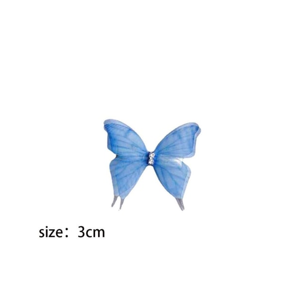 Mesh sommerfugle-hårclips Dobbeltlags sommerfugle-sideklemme 8 8 8