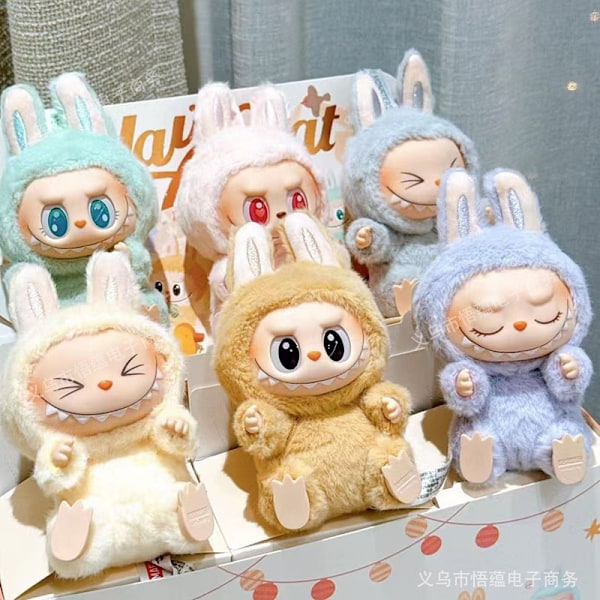 Högkvalitativ POP MART LABUBU 2.0 Monster Spännande Macaron Plyschdocka Leksak Blind Box 1 st LABUBU 2.0 pattern 3