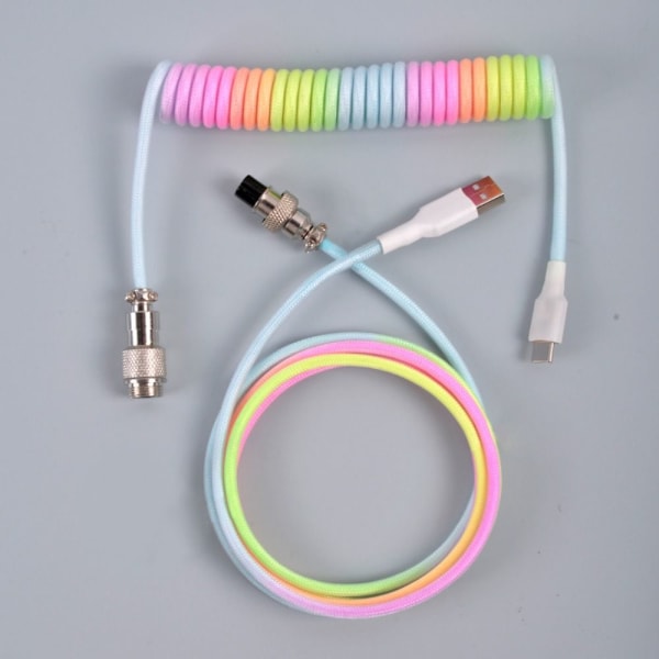 Mekaaninen näppäimistö, kierretty kaapeli USB -näppäimistön johto MULTICOLOR multicolor