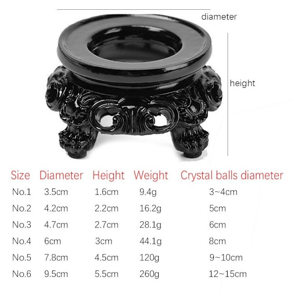 Crystal Ball Display Stand Sphere Hållare NO.5 No.5