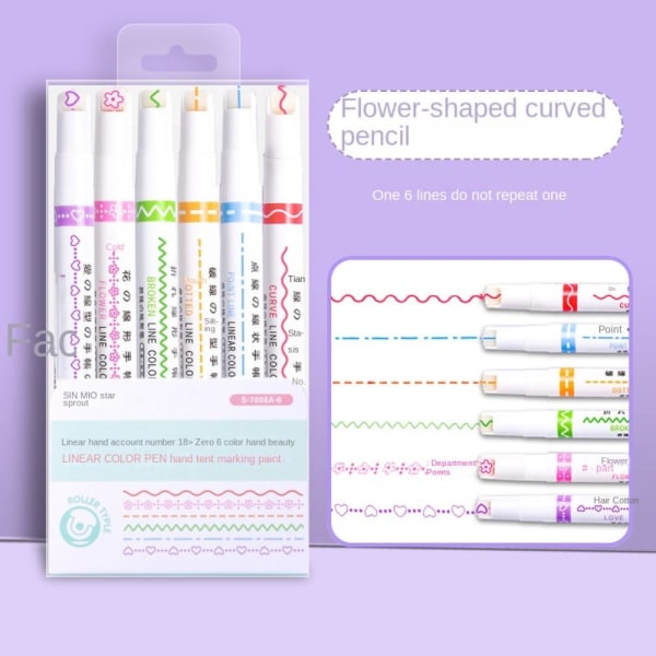 Curve Highlighter Pens Girl Drawing Marker Pen 5 5 5