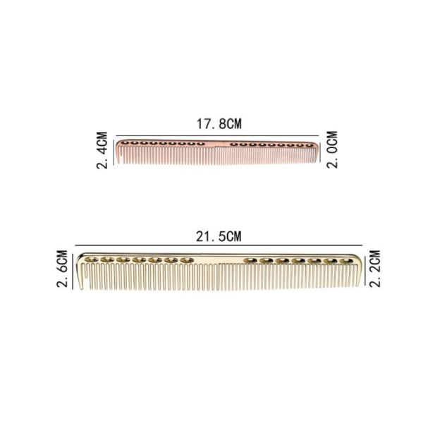 Metallisk frisørkam i rustfritt stål Sølv 21,5 cm Silver 21.5cm-21.5cm