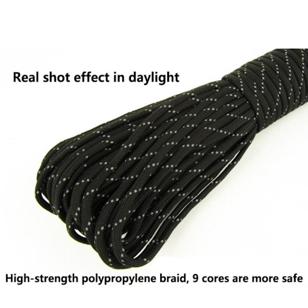Reflekterende 550 Paracord Rope faldskærmssnor GUL yellow