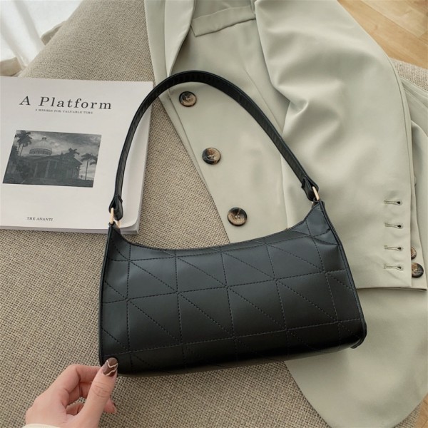 PU Läderväska Retro Läder Axelväska SVART Black