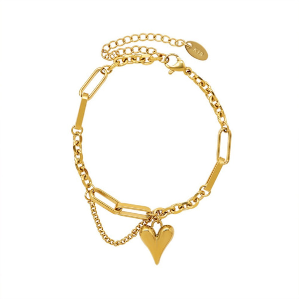 Hjärtformat armband Snake Chain Bangle 9 9 9