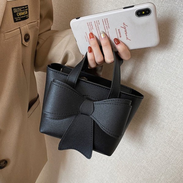 Lille skuldertaske Bow Design håndtasker SORT L black L