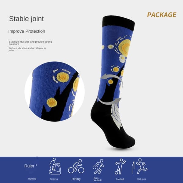 Sports Trykstrømper Elastiske Strømper S/M STIL C STIL C S/MStyle C