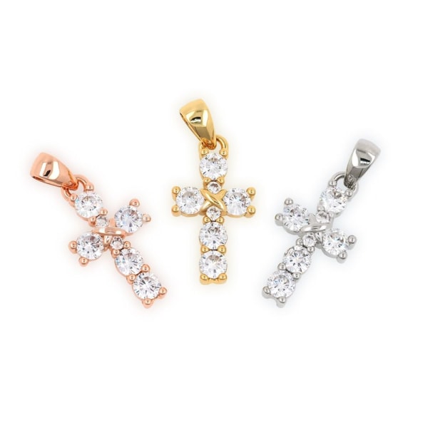 Cross Charms Cubic Zirconia Charms Clear Cubic Zirconia vedhæng