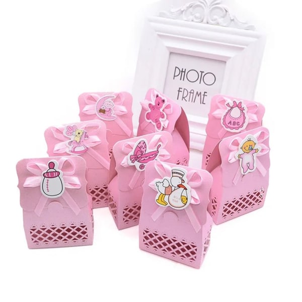 12st/lot Candy Box Wedding Favor Box E-BLÅ E-BLÅ E-Blue
