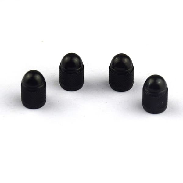 4 stk. Bildekkventilhetter Svarte Black