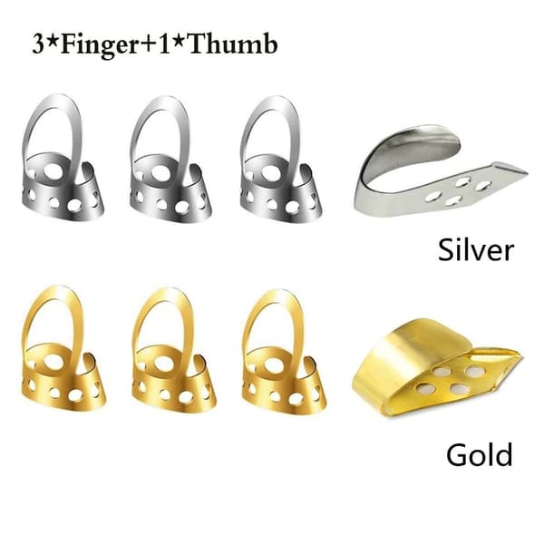4 st Gitarrplektrum Basplektrum GULD gold