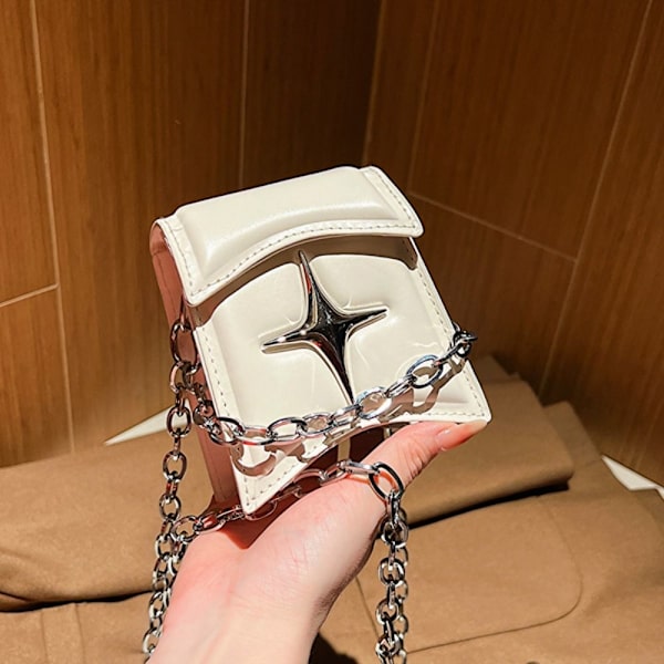 Koreansk kedja Axelväska Y2K Handväskor BEIGE beige