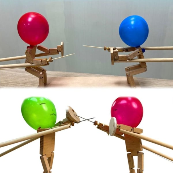 Ballon Bamboo Man Battle Wooden Bots Battle Game 3mm-100xBalloon