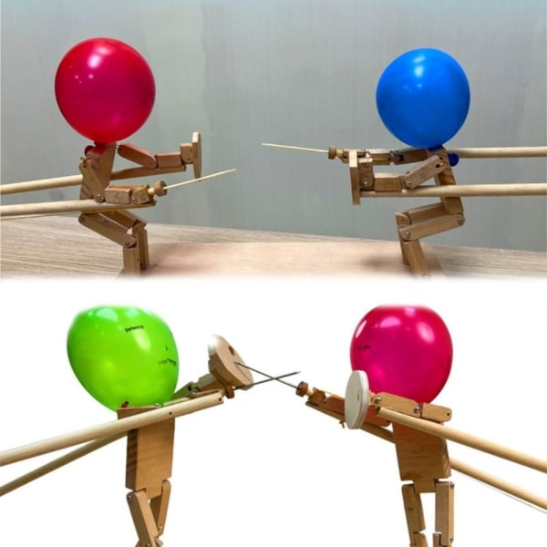 Ballong Bamboo Man Battle Wooden Bots Battle Game 15mm-100xBalloon