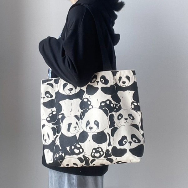 Shopper Laukut Opiskelijoiden Kangaskirjalaukku Käsilaukut panda
