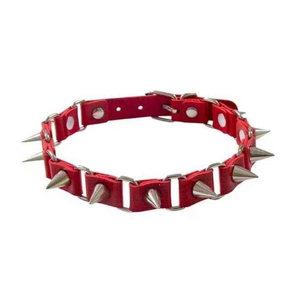 Nitad Läderhalsband ROSA Pink