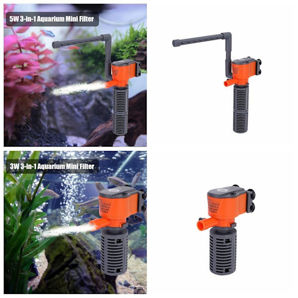 1 Stk Fish Tank Filter Vannpumpe 3W 3W 3W
